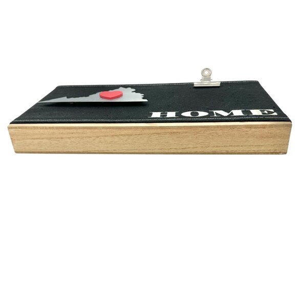 Virginia-Themed Wooden Sign Black Canvas Metal State Cutout Heart Magnet & Clip - Picture 6 of 12